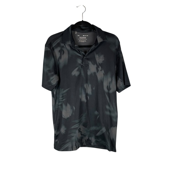 Under Armour The Playoff Polo Black Camo Print Loose Fit Shirt S - Picture 1 of 5